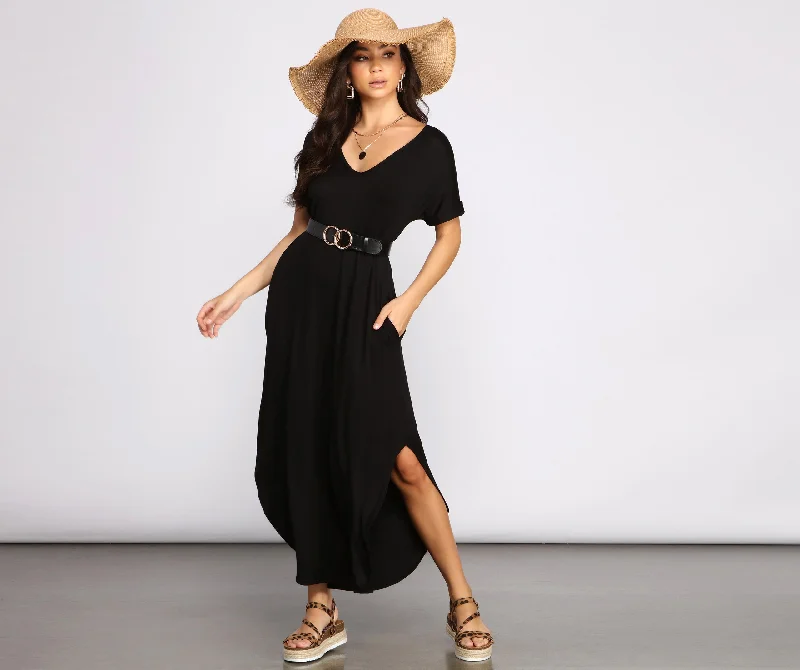 Travel - Friendly Casual Dresses for Comfort on the Go​ A Casual-Chic Moment Maxi Dress