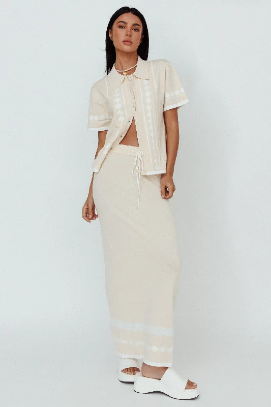 Pocket - Equipped Casual Dresses for Practicality​ Amalfi Sun Knit Maxi Skirt Sand