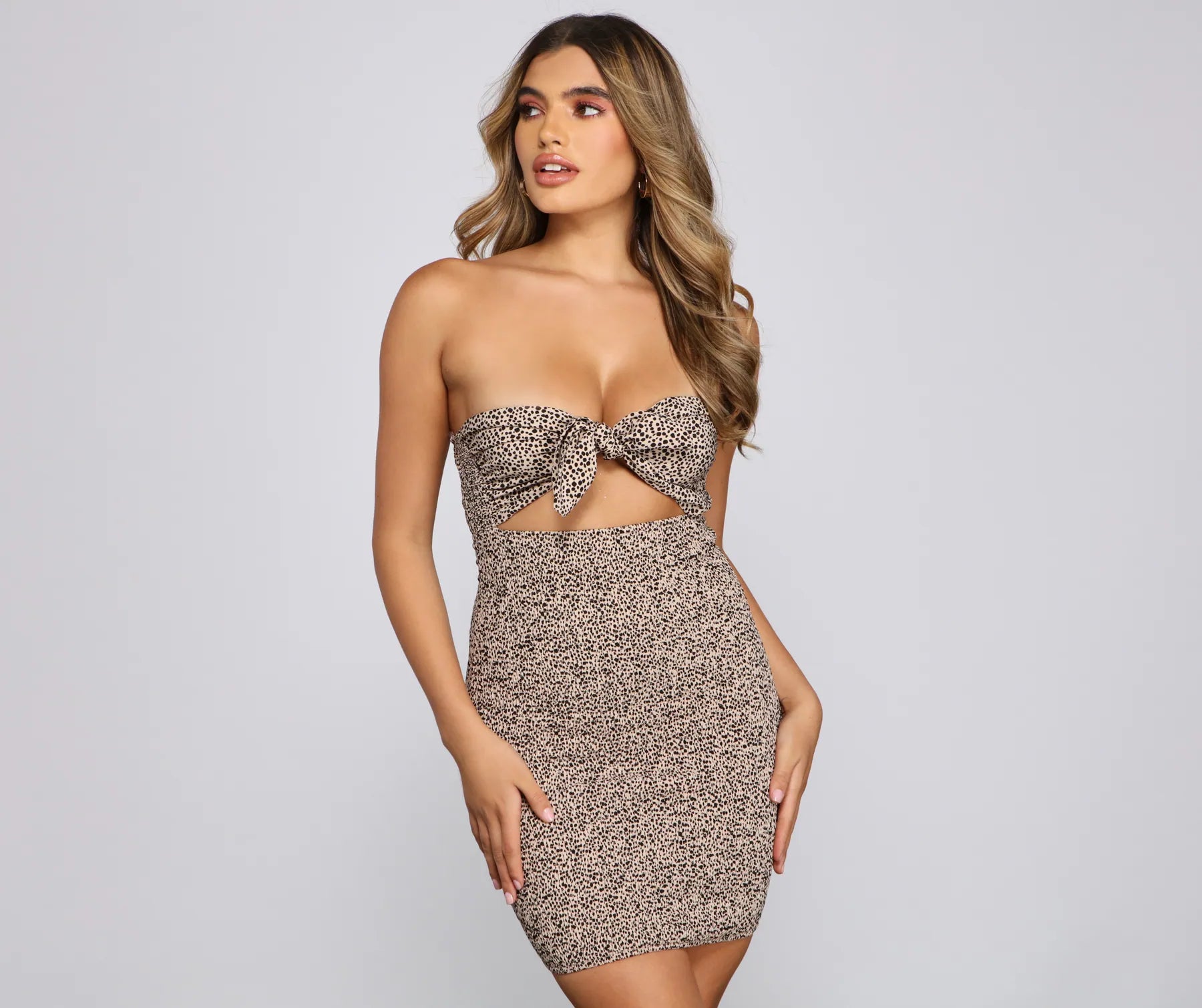 Pleated Casual Dresses for a Structured Look​ Feelin' Fierce Leopard Print Mini Dress