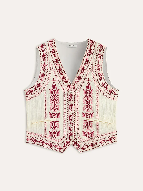 Glittery Casual Dresses for a Sparkly Effect​ Boho Print Vest With Belt Back