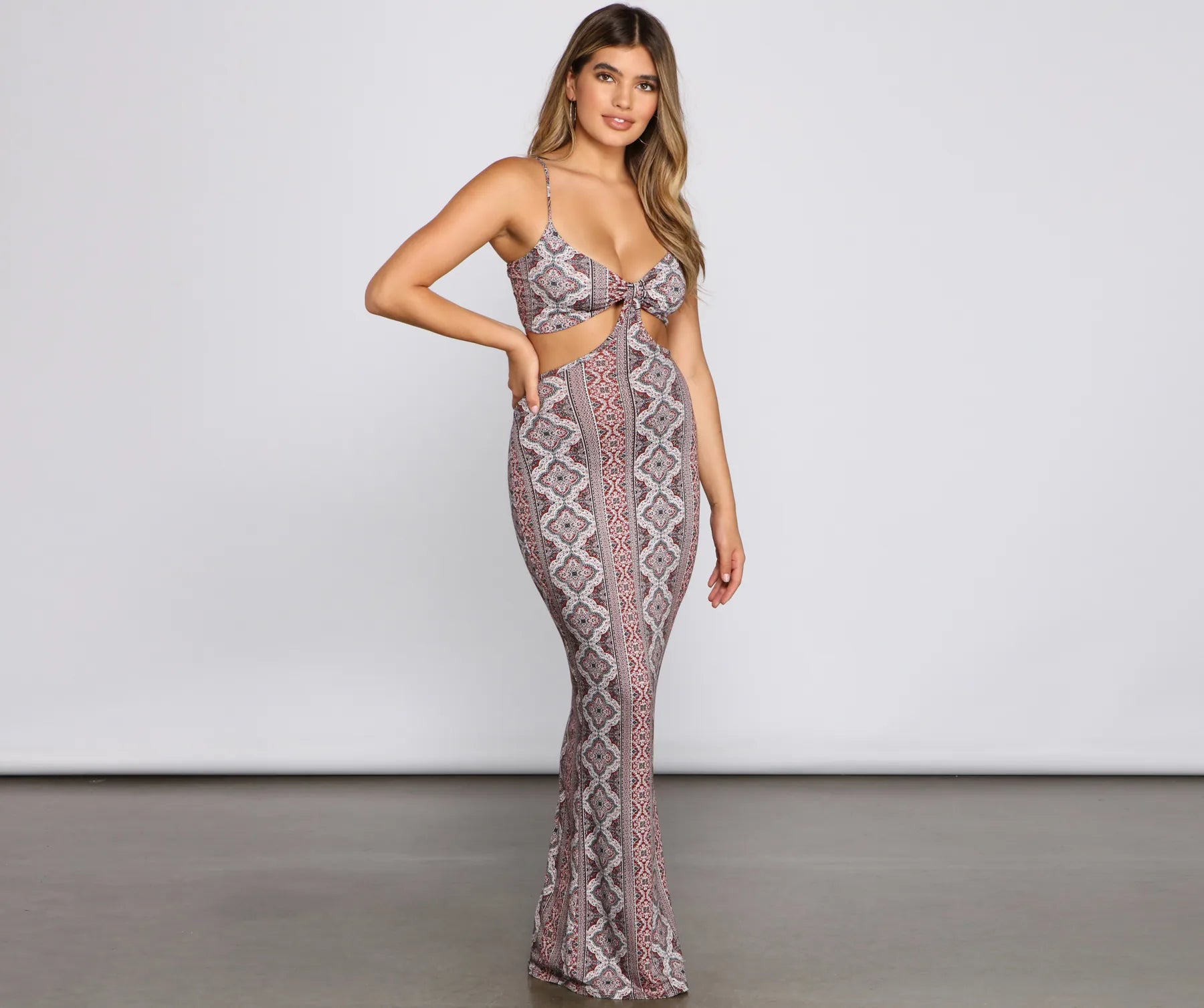 Sleeveless Casual Dresses for Warm Weather​ Carefree Bohemian Chic Cutout Maxi Dress