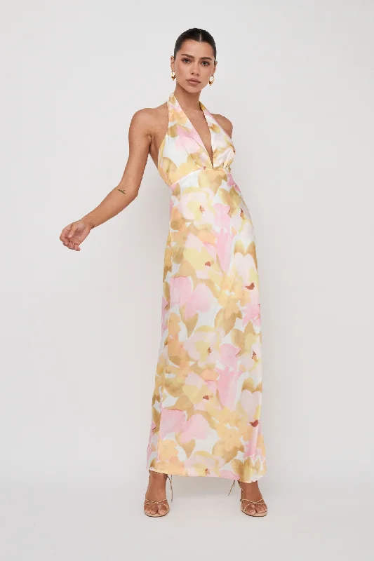 Fair Isle - Patterned Casual Dresses for a Festive Look​ Of Your Dreams Plunging Halter Dress Floral Pink
