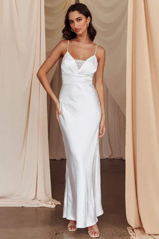 Denim - Patchwork Casual Dresses for a Unique Design​ Summer Of Love Lace Insert Maxi Dress White