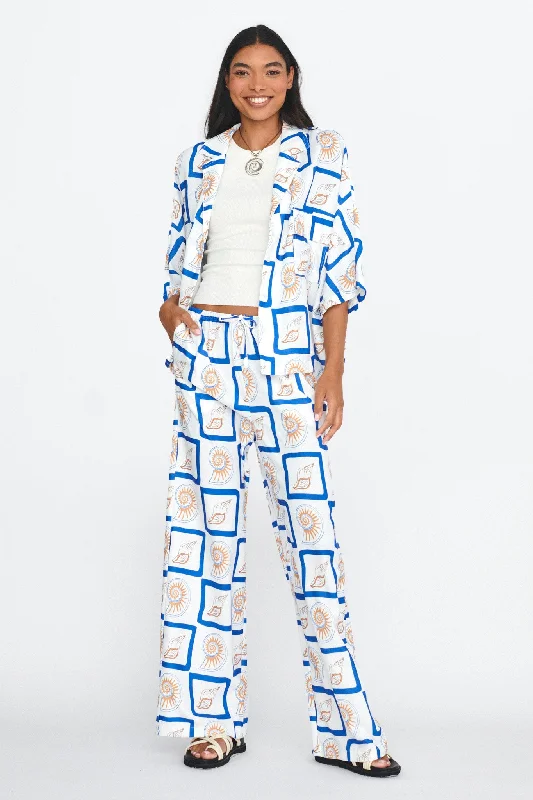 Sun - Protective Casual Dresses for Outdoor Activities​ LOST IN LUNAR Zeni Pants Shell Print