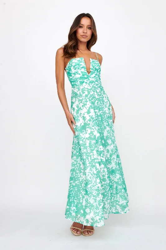 Fair Isle - Patterned Casual Dresses for a Festive Look​ Huda U-Wire Bust Low Back Maxi Dress Green