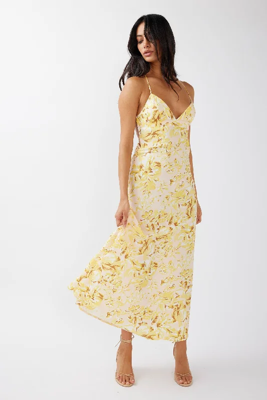 Stretchable Casual Dresses for a Flexible Fit​ True Divine Strappy Back Maxi Dress Floral Sun