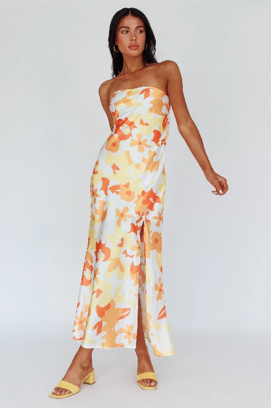 Midi Casual Dresses in Trendy Patterns Latisha Strappy Cowl Back Midi Dress Floral Orange Midi Casual Dresses in Trendy Patterns Latisha Strappy Cowl Back Midi Dress Floral Orange