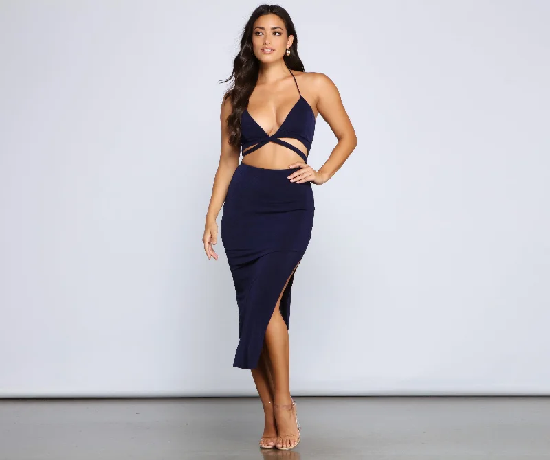 Toddler Casual Dresses in Soft Fabrics​ Major Stunner Cutout Midi Dress