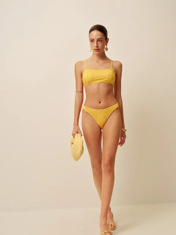 Metallic - Accented Casual Dresses for a Shiny Finish​ Textured Scoop Neck Bikini Set