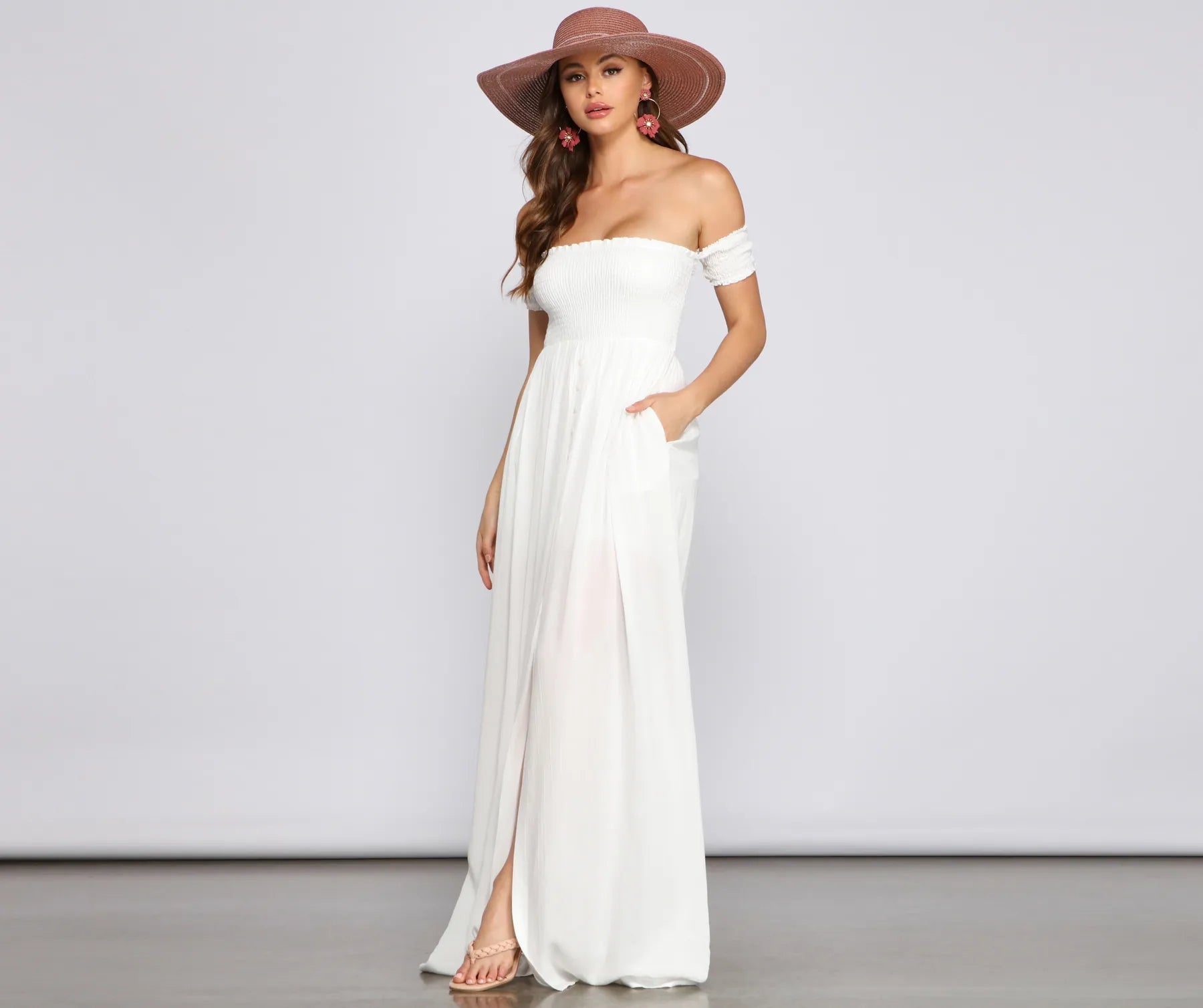 Ombre - Dyed Casual Dresses for a Gradient Effect​ Effortlessly Chic Smocked Maxi Dress
