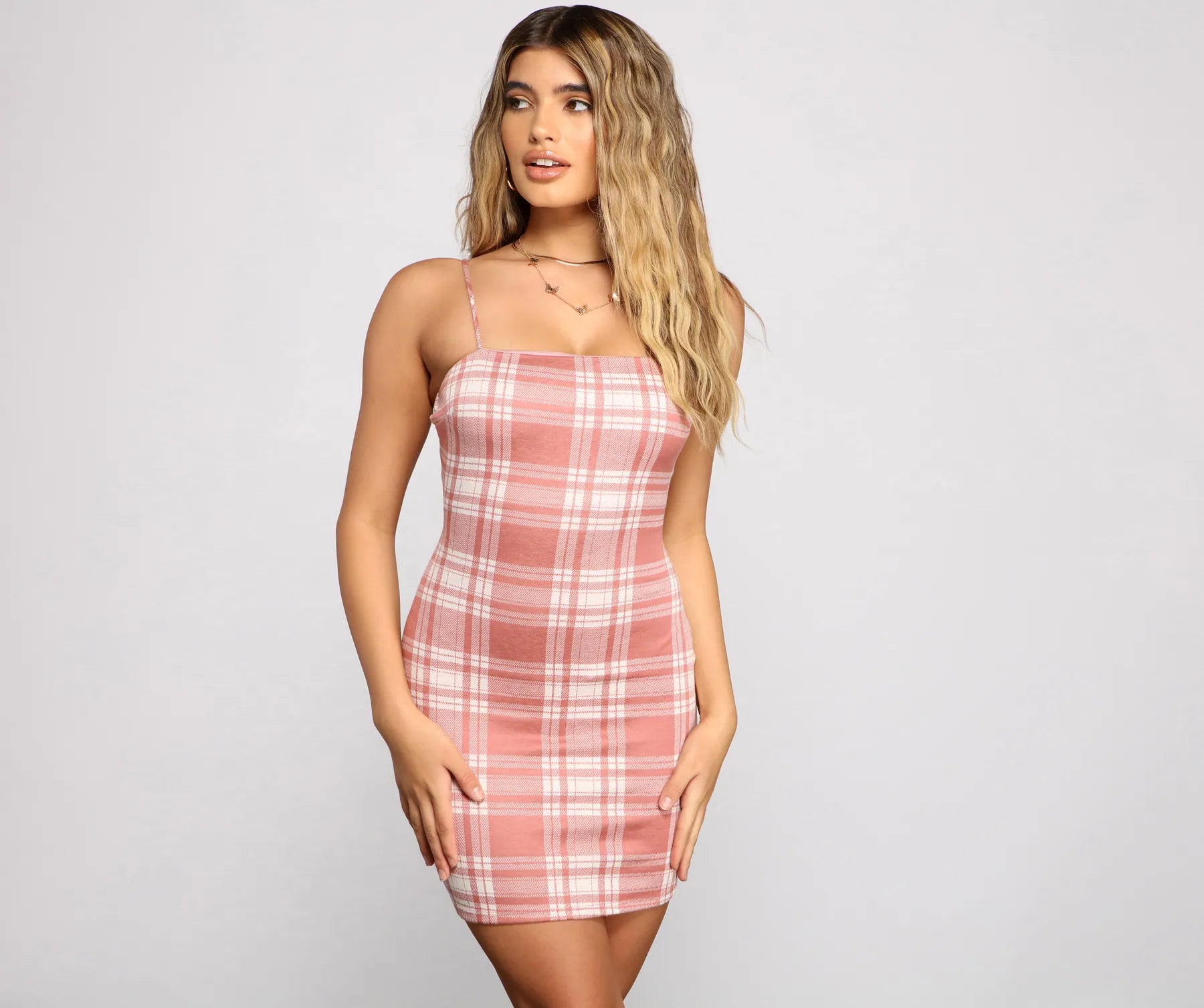 Smocked Waist Casual Dresses for Comfort​ Pep It Up Plaid Mini Dress