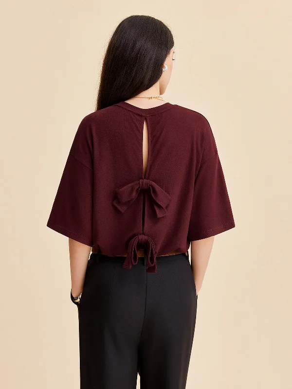 Neon - Colored Casual Dresses for a Trendy Look​ Split Back Tie Knot Top