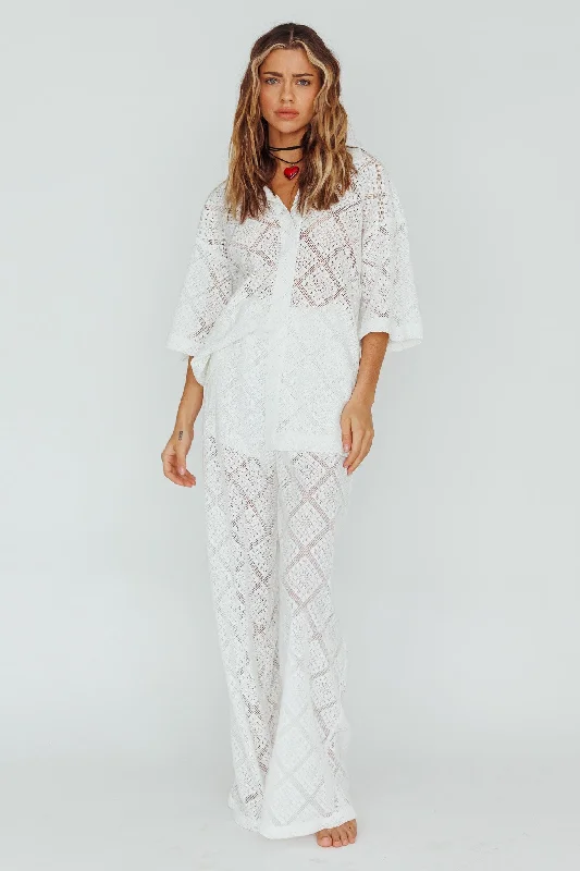 Animal - Print Casual Dresses for a Bold Statement​ Abraya Lace Overlay Pants White
