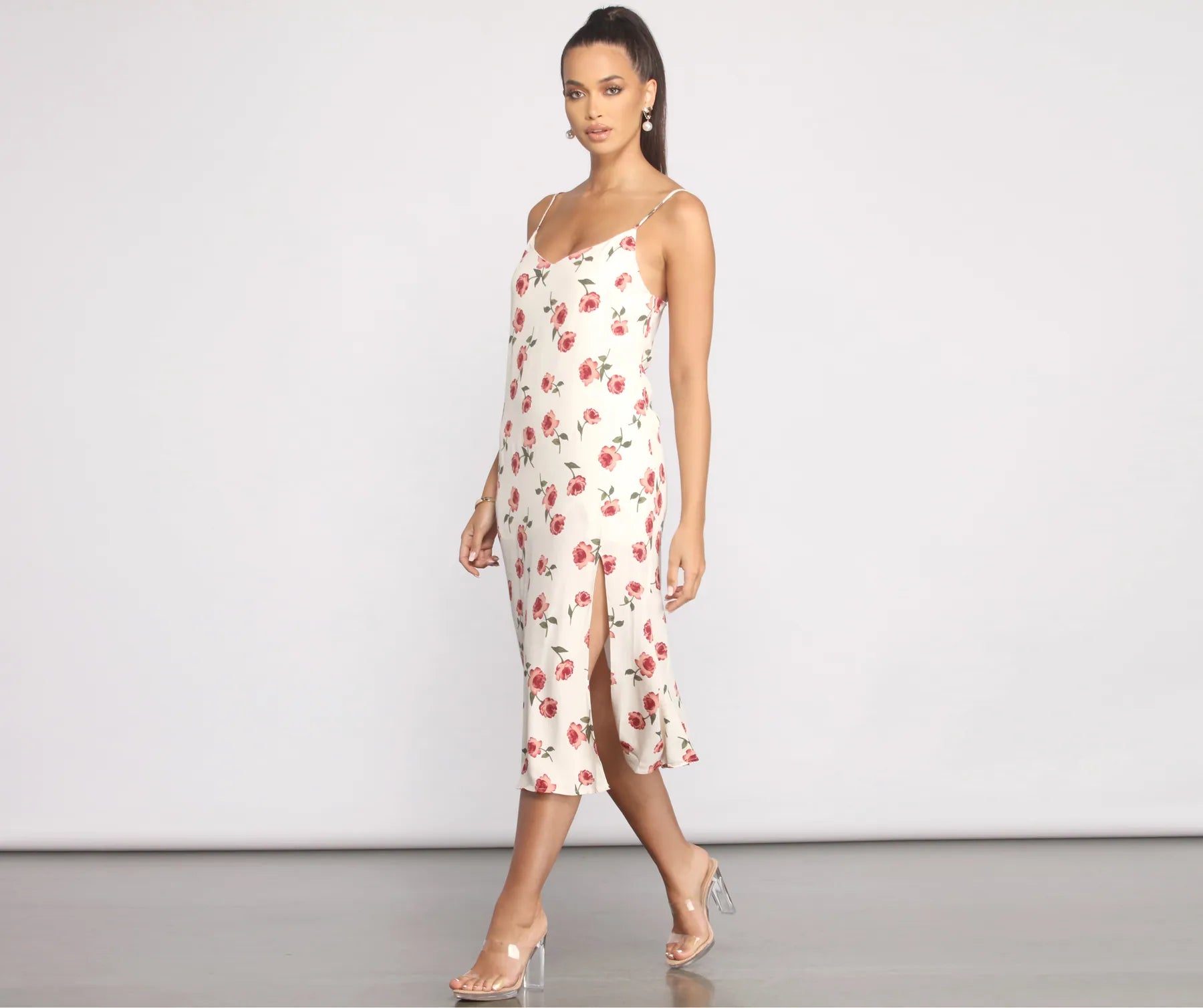 Geometric - Patterned Casual Dresses for a Modern Style​ Keep It Rosey Slip Midi Dress