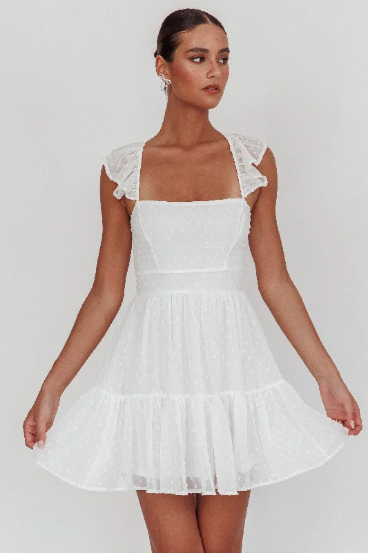 Beach Casual Dresses with a Breezy Design​ Franki Strappy Back Mini Dress Hail Spot White
