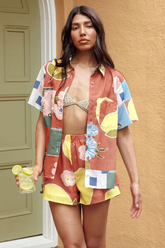 Polyester - Cotton Blend Casual Dresses Swing Of Things Pocket Shirt Citrus Terracotta Polyester - Cotton Blend Casual Dresses Swing Of Things Pocket Shirt Citrus Terracotta