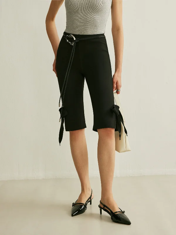 Picnic - Ready Casual Dresses in Bright Colors​ Bow Detail High-Waisted Capri Pants