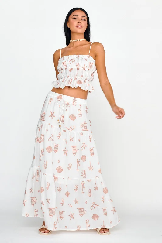 Home - Wear Casual Dresses for Comfort at Home​ South Bay Maxi Skirt Print Mocha