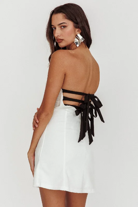 Button - Down Casual Dresses for a Classic Vibe​ Ginger Strapless Sweetheart Mini Dress Off White