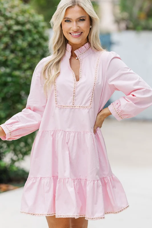 Sun - Protective Casual Dresses for Outdoor Activities​ Always On My Mind Pink Babydoll Dress