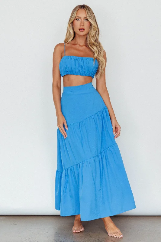 Animal - Print Casual Dresses for a Bold Statement​ Bondi Waist Tie Maxi Skirt Sapphire