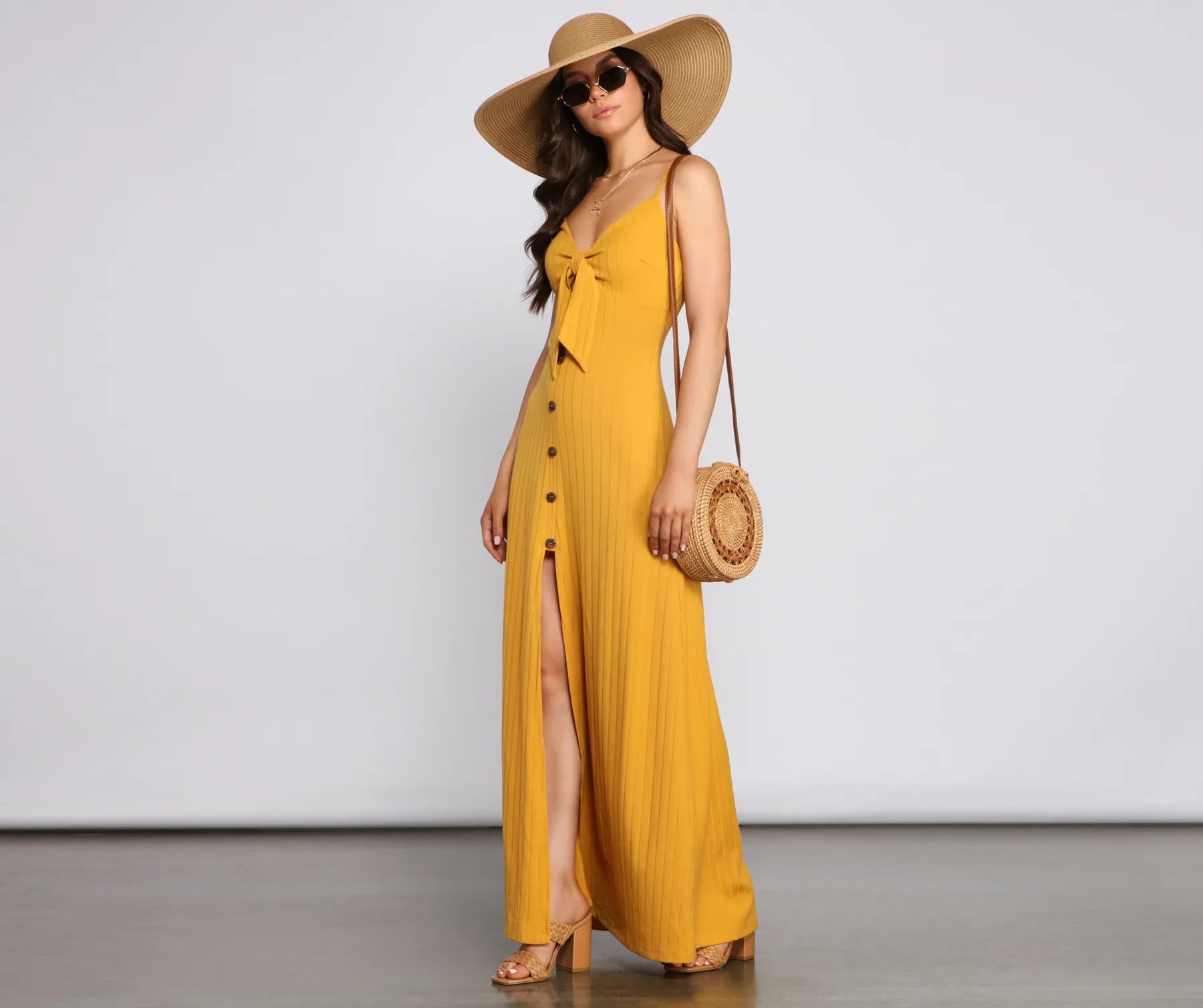 Weekend - Wear Casual Dresses for a Laid - Back Look​ Casual Glam Ribbed Knit Maxi Dress