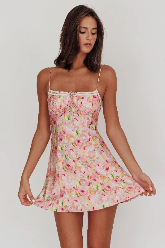 Argyle - Printed Casual Dresses in Pastel Hues​ Lead The Way Abstract Print Mini Dress Pink