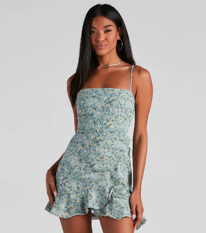 Tie - Waist Casual Dresses for Adjustable Fit​ All My Love Ditsy Floral Mini Dress