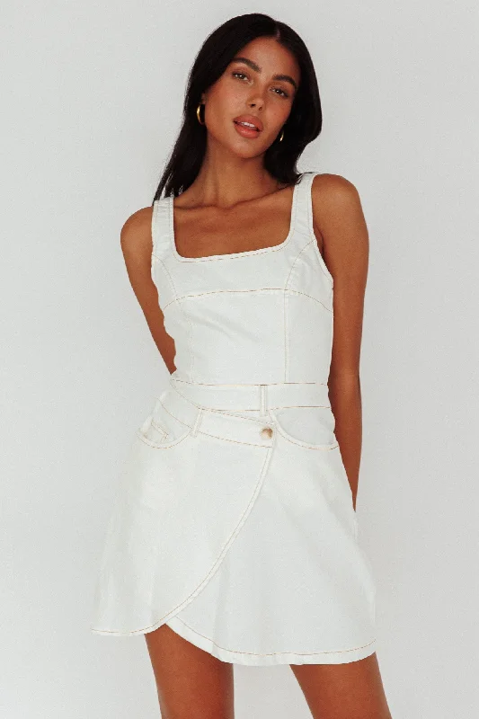 Abstract - Printed Casual Dresses for a Contemporary Vibe​ Killara Pocket Wrap Mini Dress Cream