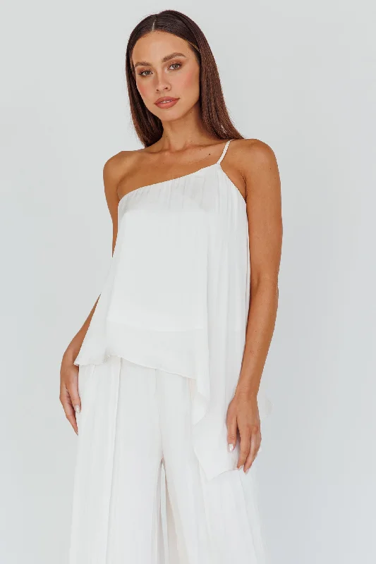 Faux Fur - Lined Casual Dresses for Winter Warmth​ Pollina One Shoulder Top Cream