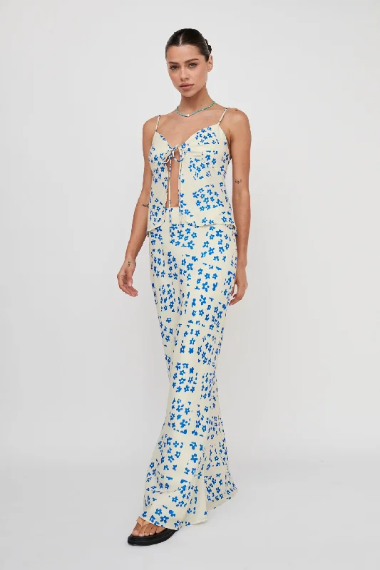 Solid Color Casual Dresses in Earth Tones​ Heart & Soul Maxi Skirt Floral Cream