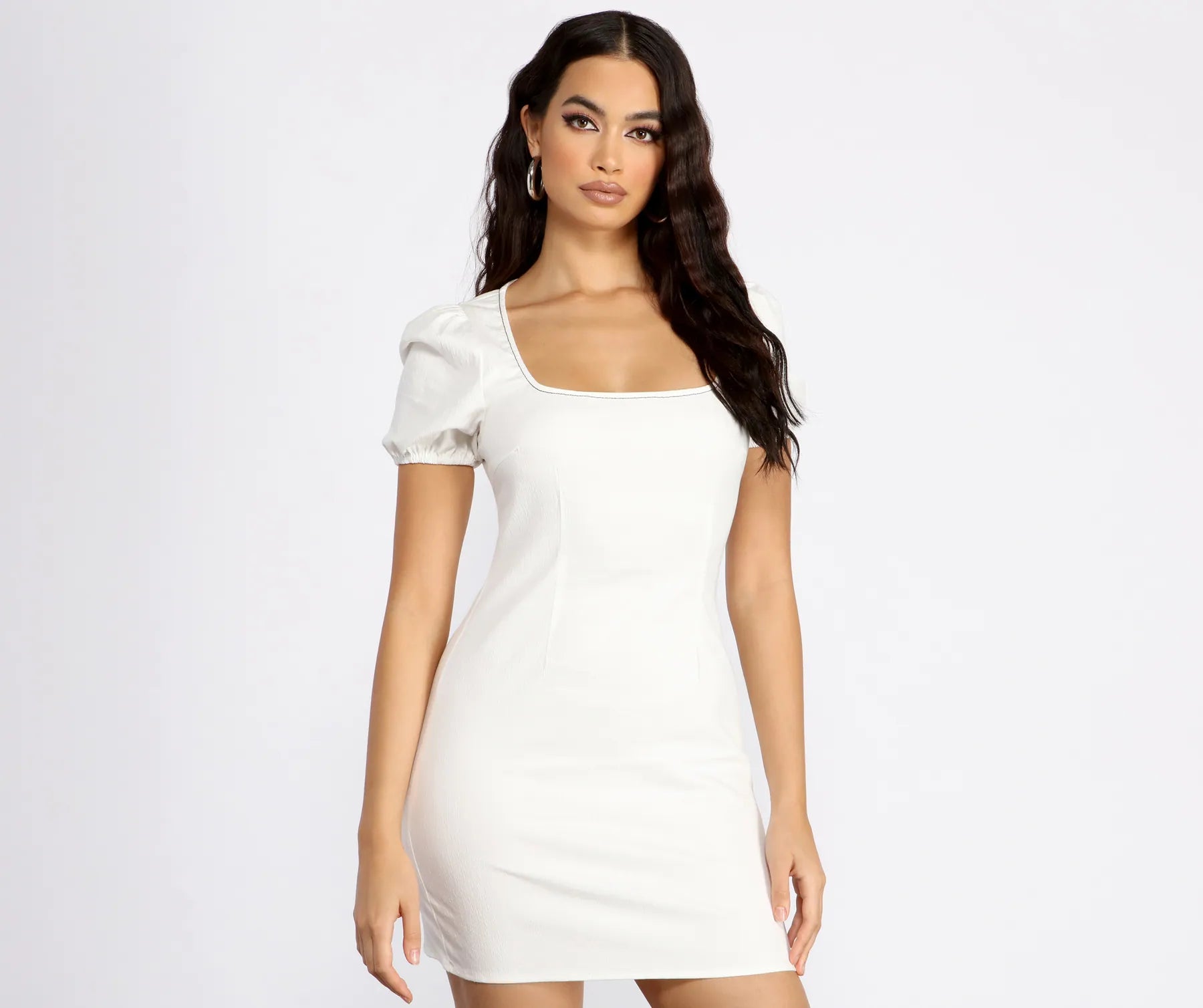 Summer - Appropriate Casual Dresses in Lightweight Materials Square Neck Denim Mini Dress Summer - Appropriate Casual Dresses in Lightweight Materials Square Neck Denim Mini Dress