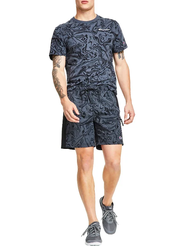 Mens Printed Nylon Casual Shorts