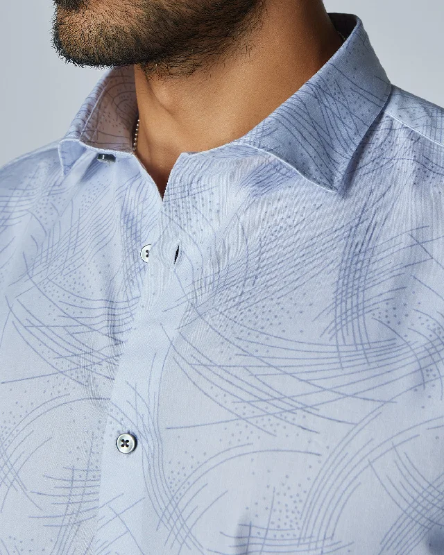 Light Blue Abstract Printed Shirt