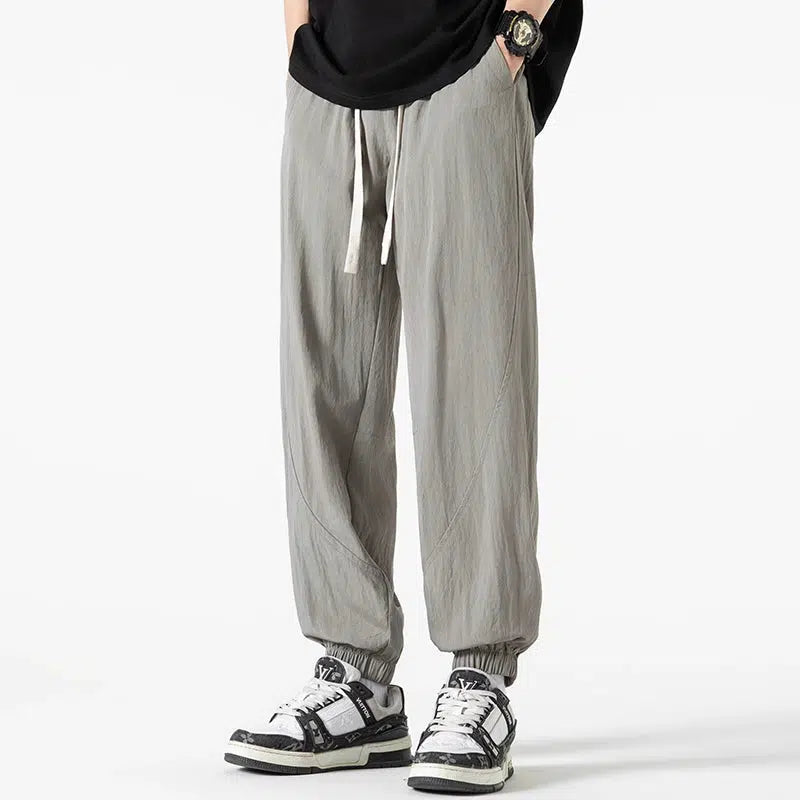 Women's plus - size wide - leg pants Casual Drawstring Pants
