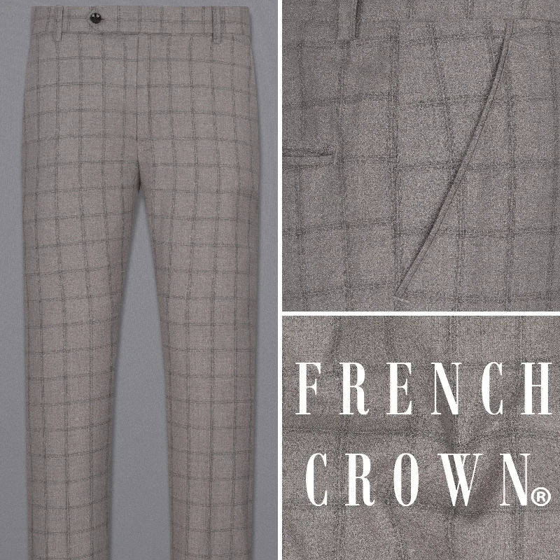 Women's embroidered ethnic pants Concord Gray Plaid Pant