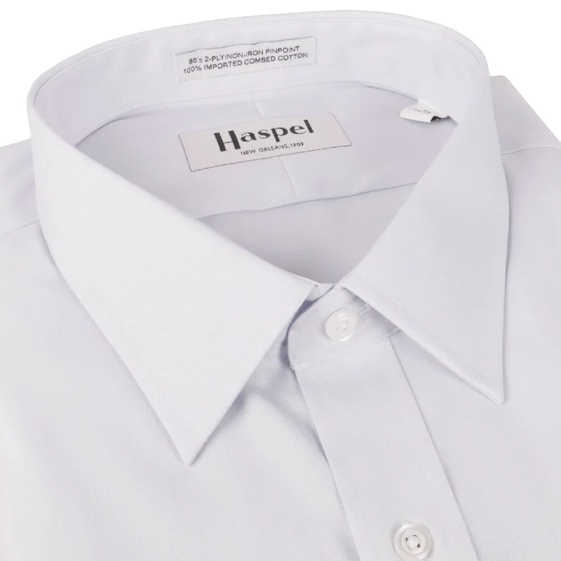 Dauphine Lt. Gray Solid (Regular Fit) Pinpoint Oxford Dress Shirt - Spread Collar