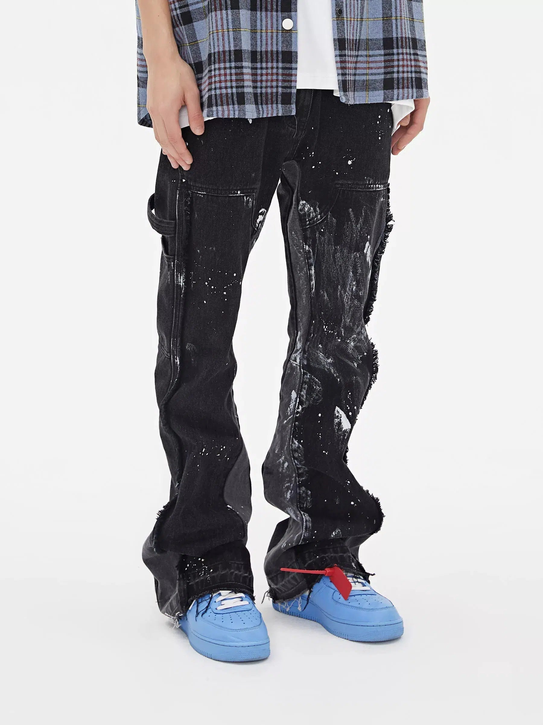 Women's pants with quick - dry fabric Deconstructed Wash Bell Bottom Pants with Layered Retro Vibe