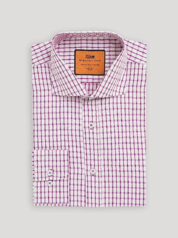 The Tucker Dress Shirt | Convertible Button Cuff & Spread Collar | Orchid