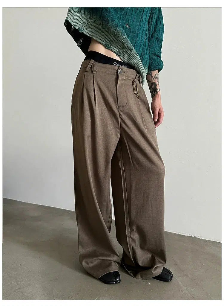Women's discounted work pants Drape Straight-Leg Casual Pants