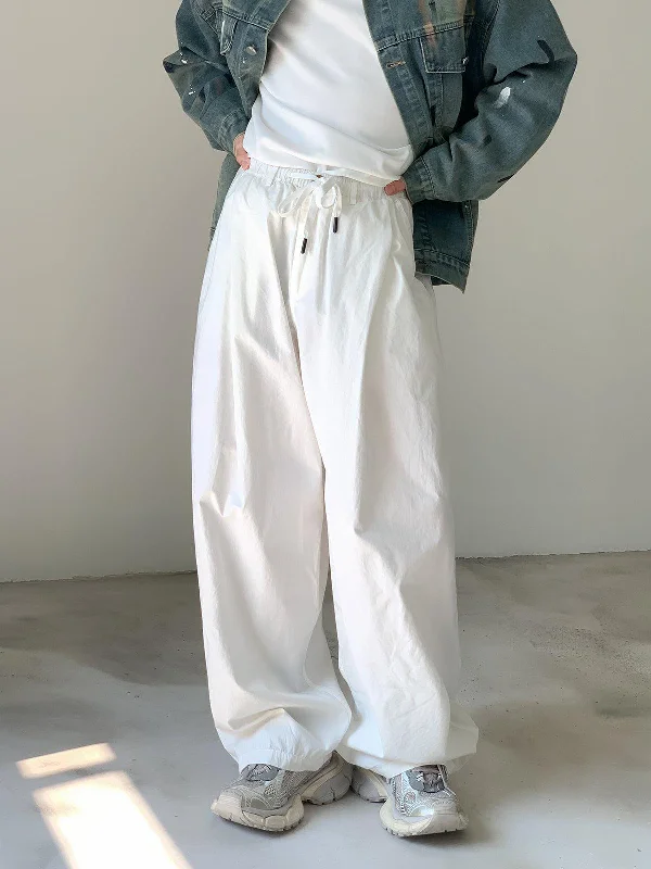 Women's elastic - waist lounge pants Drawstring Wide-leg Casual Pants