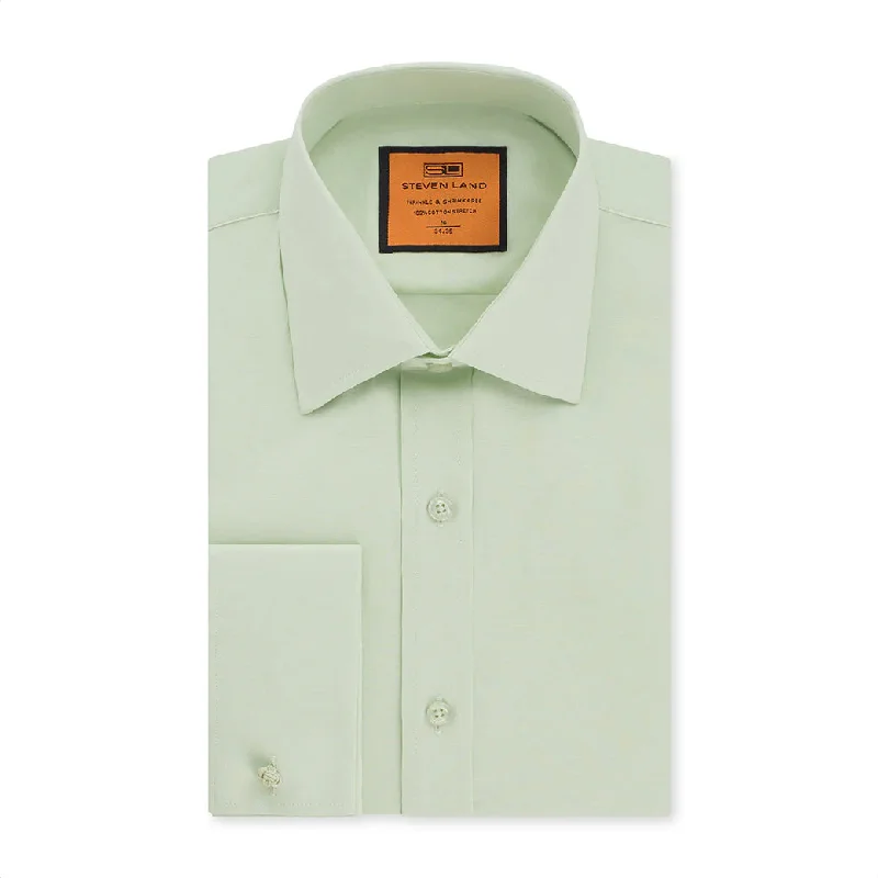 Poplin Dress Shirt | Classic Fit | French Cuff | 100% Cotton | Pistachio