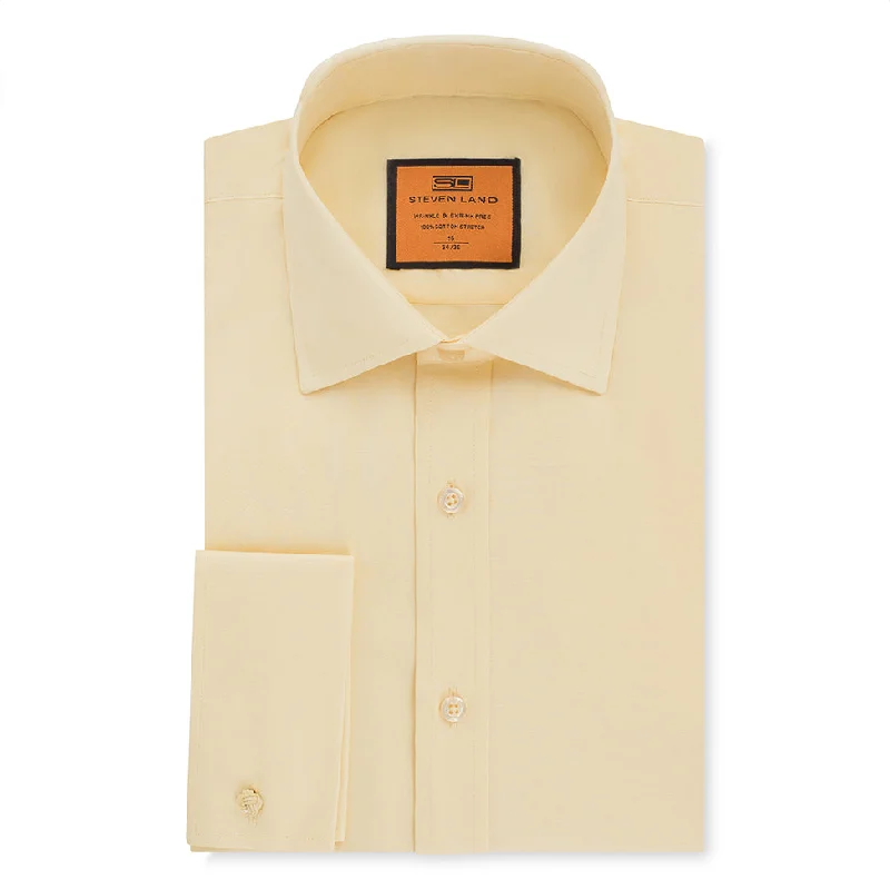 Poplin Dress Shirt | Classic Fit | French Cuff | 100% Cotton | Yellow