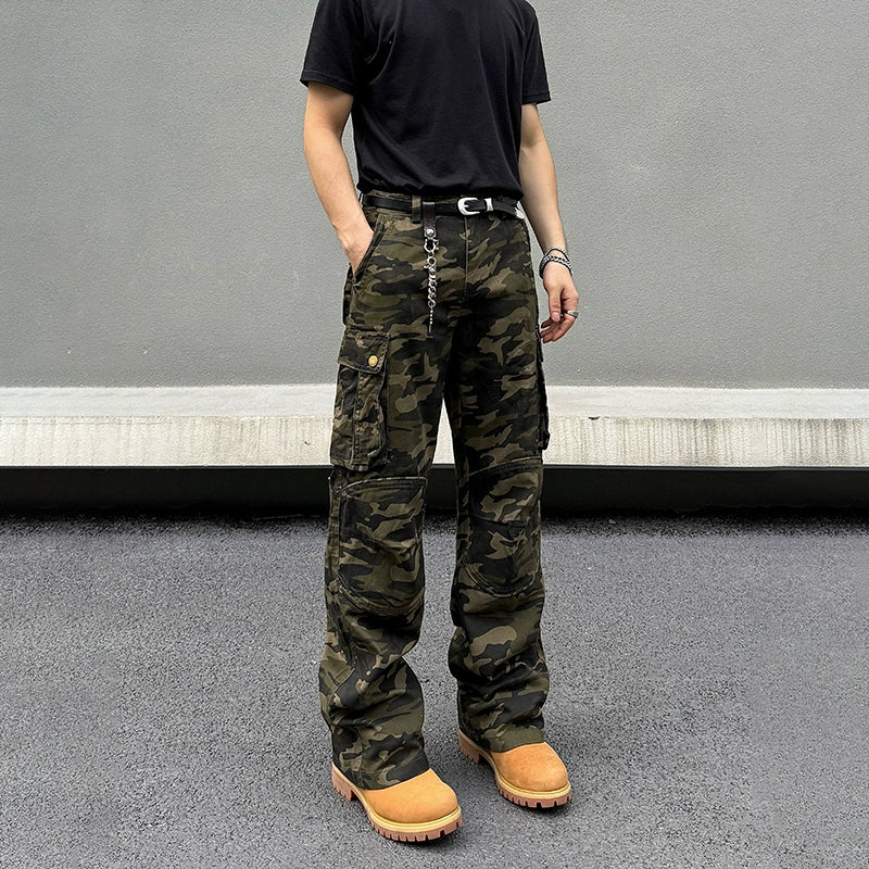 Women's sustainable fashion pants High Street Multi-pocket Camouflage Pants