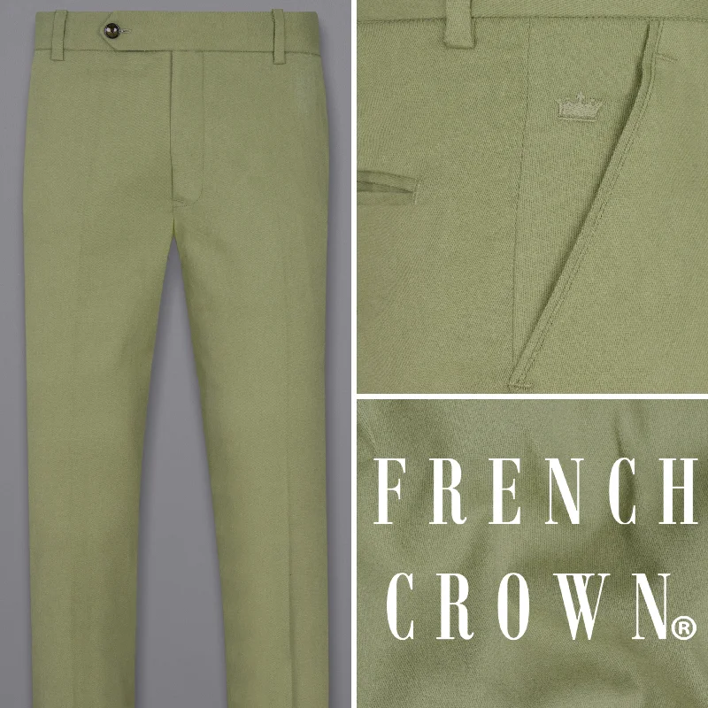 Women's striped business pants Kelp Green Heavyweight Premium Cotton Pant