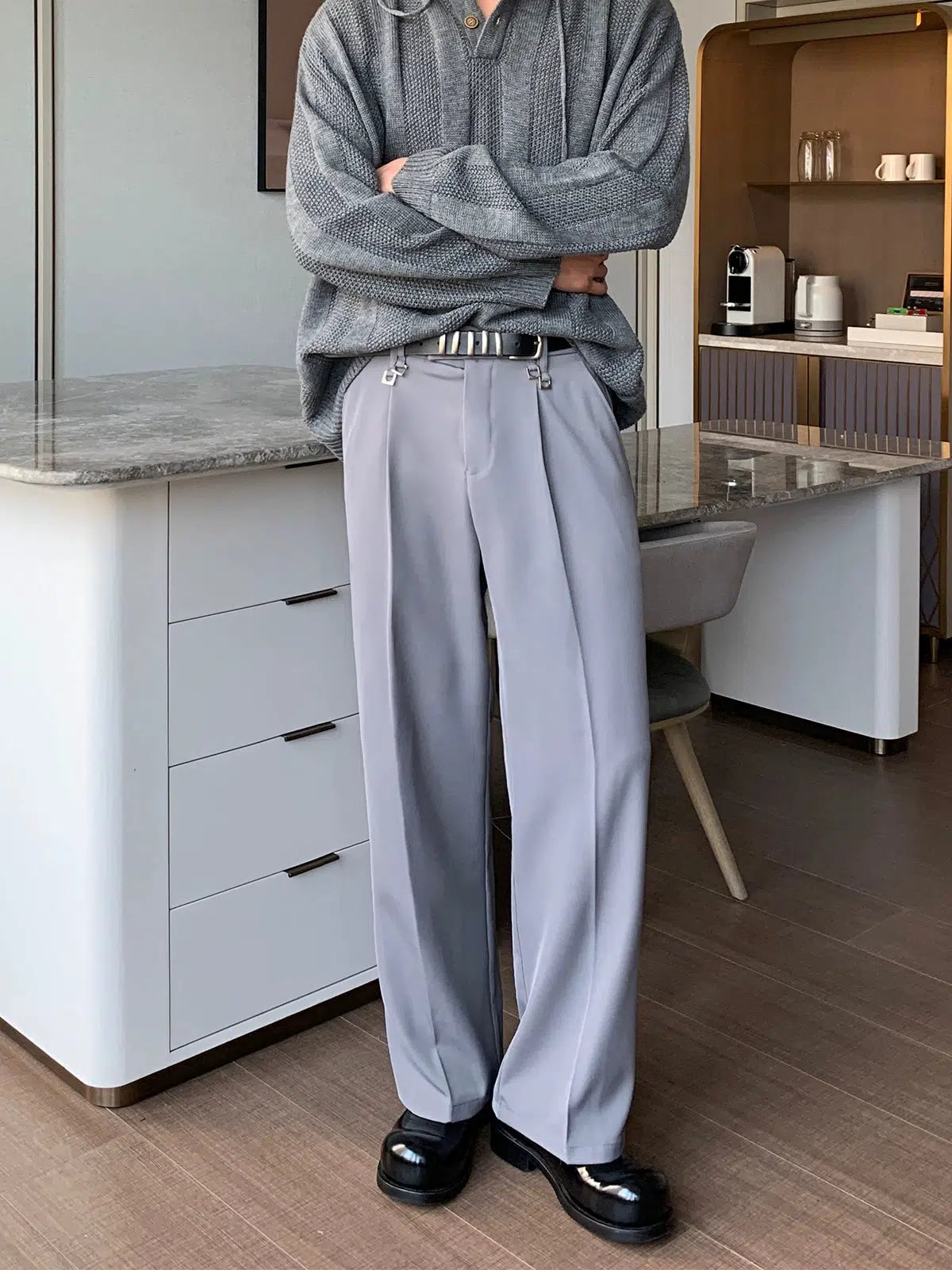 Women's senior - friendly lounge pants Korean Style Versatile Wide Leg Pants