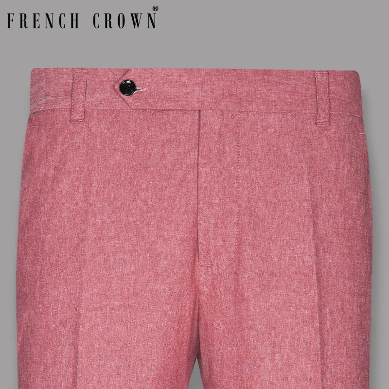 Women's cropped work pants Light Coral Premium Cotton Pant