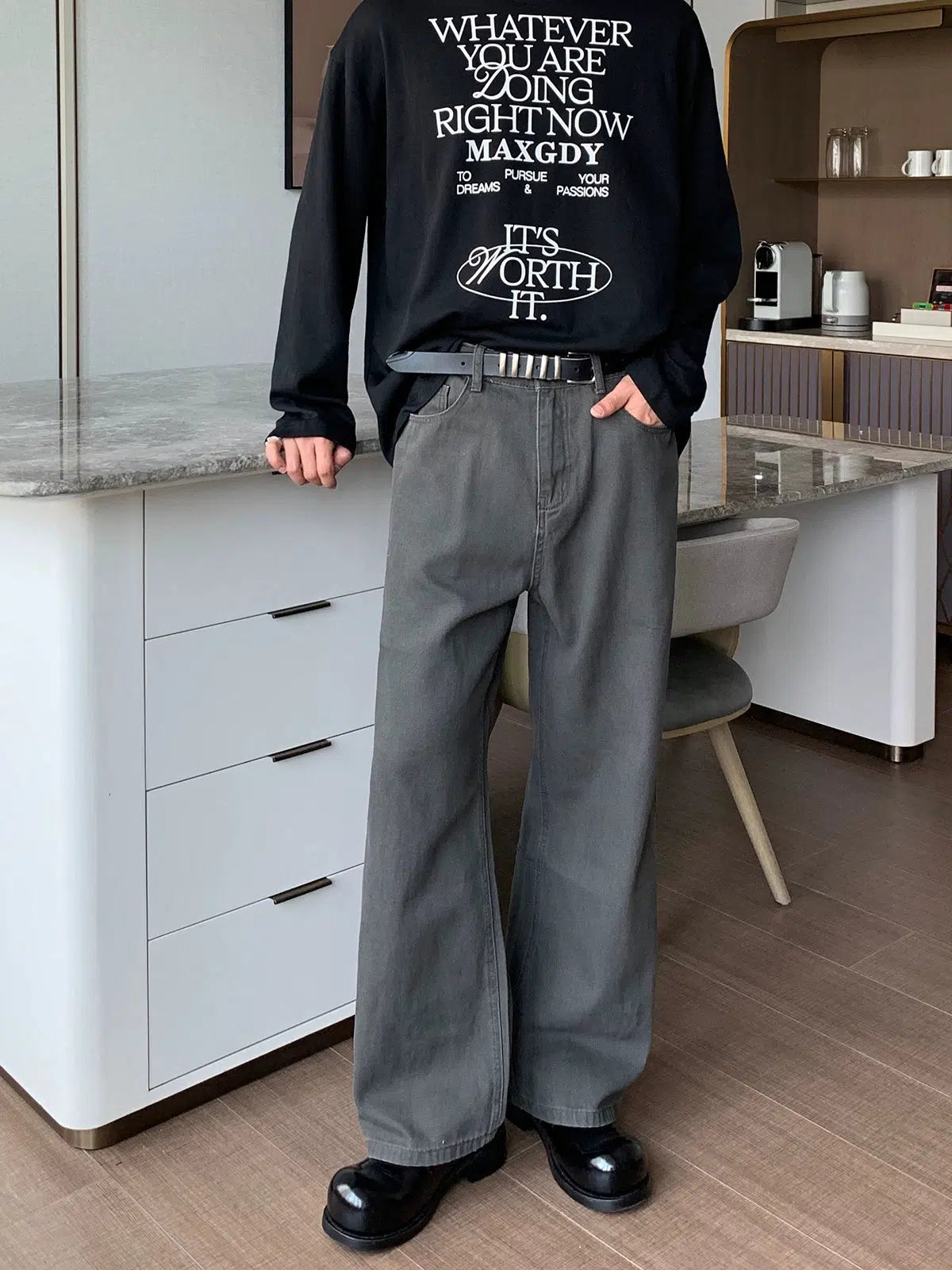 Women's designer brand pants Loose-fit Straight-leg Pants