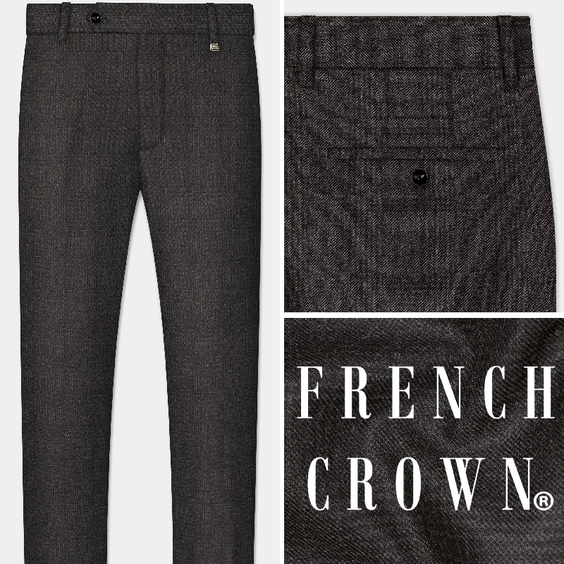 Women's low - rise denim pants Piano Brown Plaid Tweed Pant