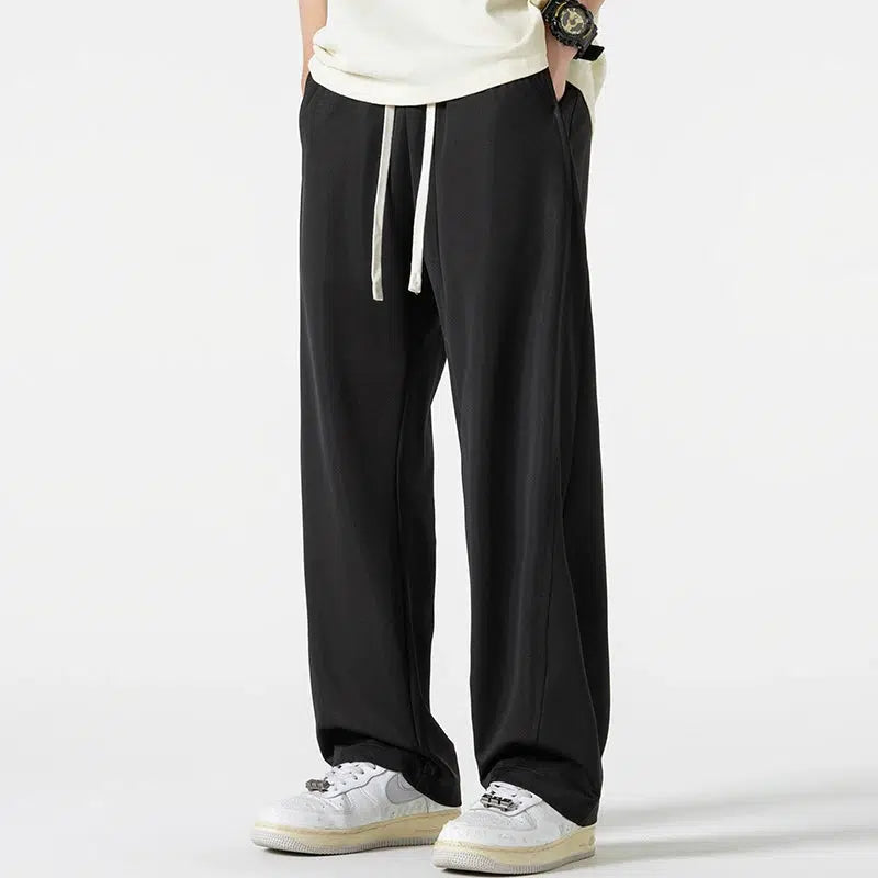 Women's checked casual pants Relaxed-fit Drawstring Track Pants